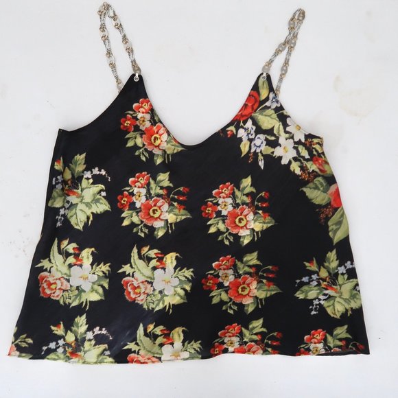 PACO RABANNE Chain trim Floral print tank top F 38 US 6 - Picture 6 of 10